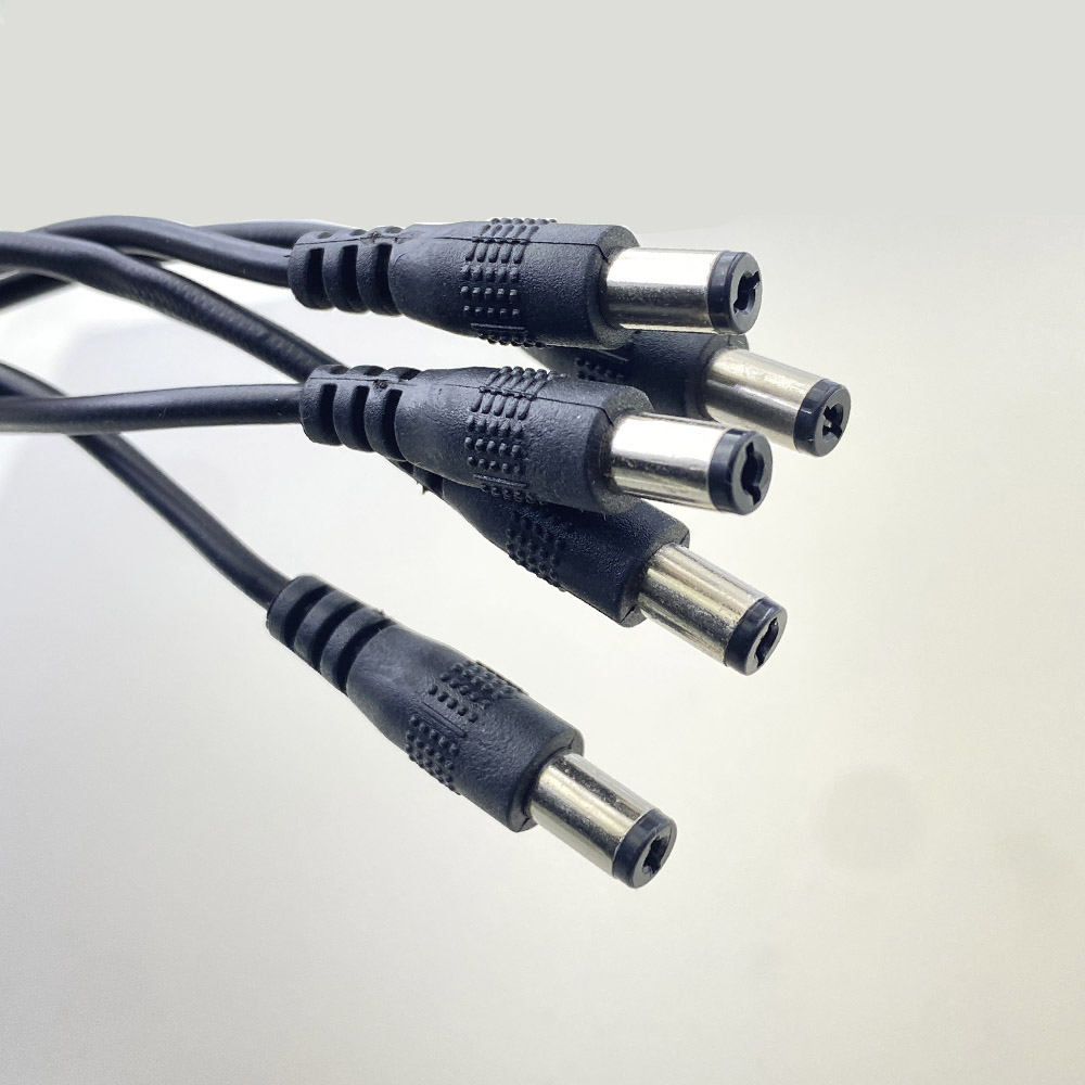5.5*2.1mm 1 to 2/3/4/5/6/8 way dc power divider cable 5v 12v power adapter connector cable for led strip lights cctv camera