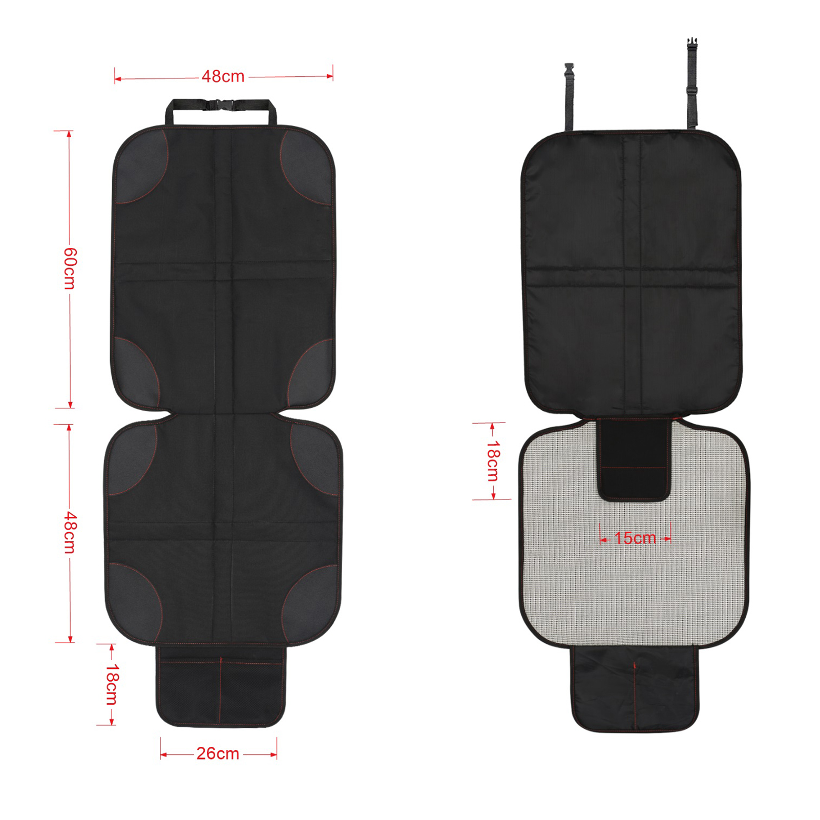 2pcs Car Seat Protector Car Back Seats Protective Mat Protection Pads for Child Car Seats Durable Anti-slip with 2 Mesh Pockets