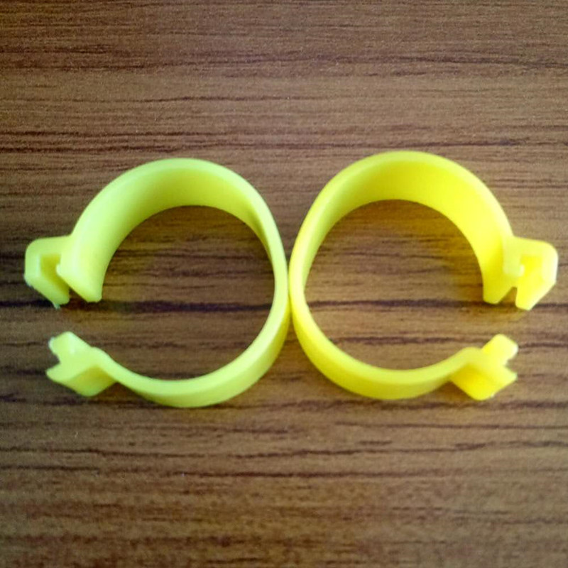 100 stücke GeflüGel markieren Schild Huhn Bein Ring Einfach Verwenden Dia 2 cm ente gans farbe fuß Ring hühner fuß Ausbildung ringe offenen Ring: Gelb innersize20mm