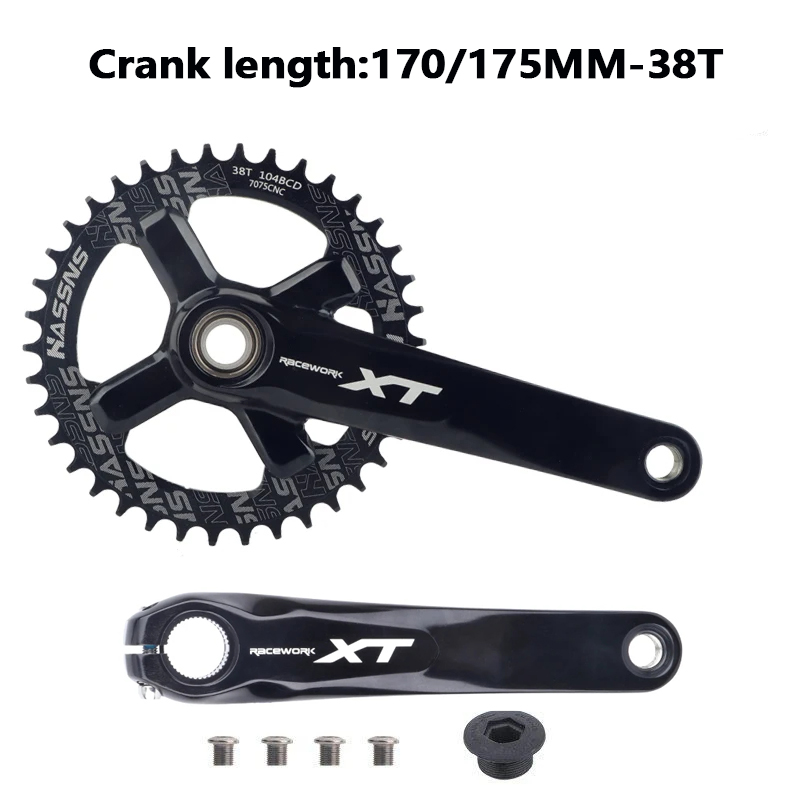 Mountain Bike Crankset 1x8/9/10/11/12Speed 170/175mm 32/34/36/38/40/42T Hollow four nails Chainring With Bottom Bracket BB68BB52
