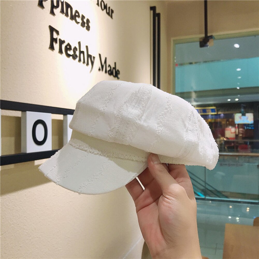 Japanse achthoekige hoed voor dames, lente- en herfstbaret voor dames, dunne zonnehoed voor dames