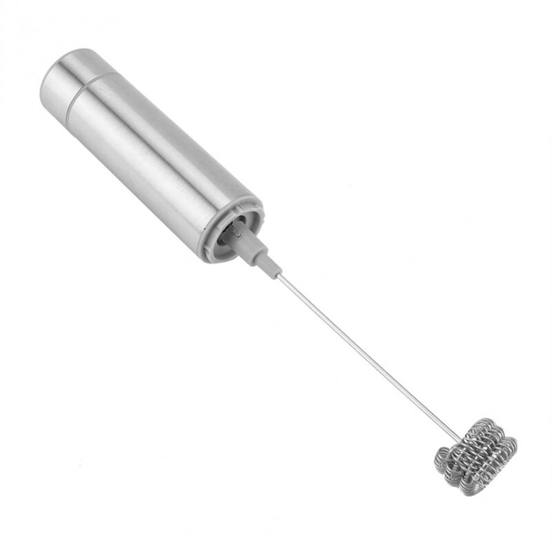 Stainless Steel Handheld Electric Milk Frothers 3-Spring Whisk Head Milk Frother With Base Cleaning Brush