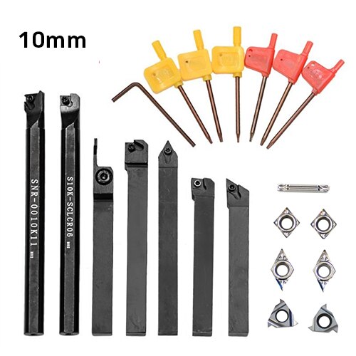 12MM Solid Carbide Inserts Holder Boring Bar Lathe Turning Tool Wrench For Lathe Turning Tool Lathe Cutter Wood Metal: 10mm