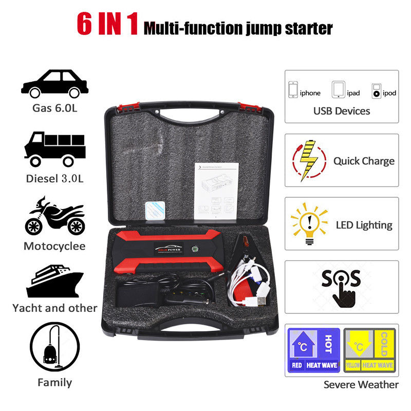 Saterkali Car Jump Starter, 49800mAh Portable Charger Power Bank 12V