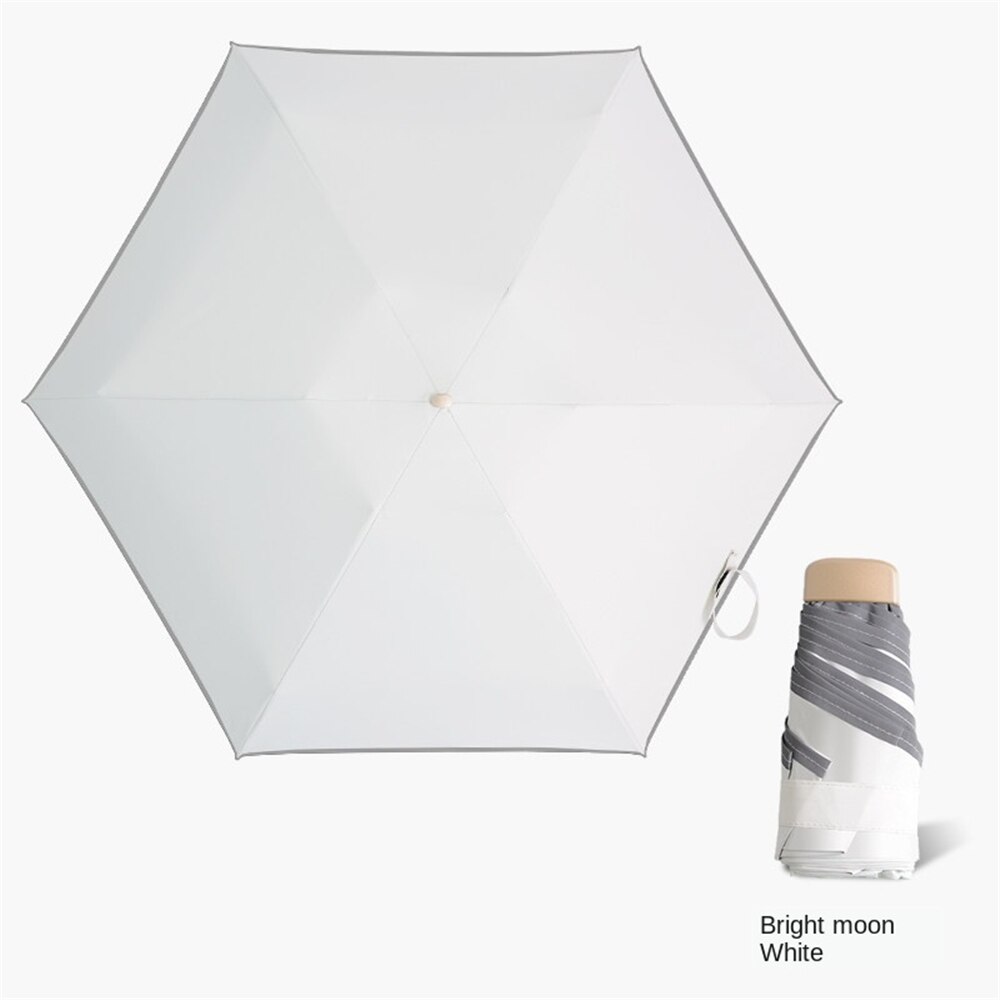 B-LIFE Travel Umbrellas for Women Sun Umbrellas Compact Umbrellas for Rain and Wind with Met Water Begin Bloom and One Hand Open: White