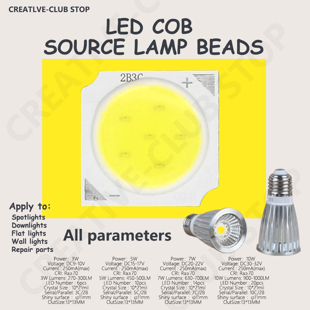 20st Led Cob Gloeilamp 250ma 1313 3W 5W 7W 10W Warm Wit Koud Wit Led Bron Chip Licht Lamp Schijnwerper Downlight Lampen Diy