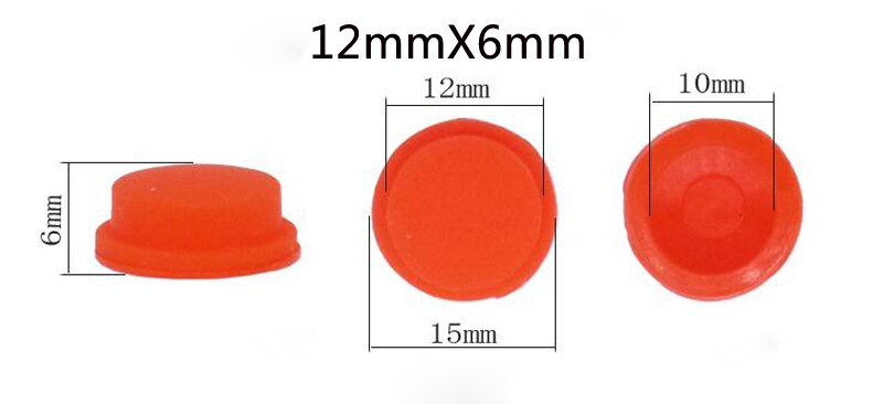 10pcs Tail Waterproof Switch Button Rubber Button Led Charging Flashlight Button Accessories Sealed Rubber Cap: 12.5mmX6mm