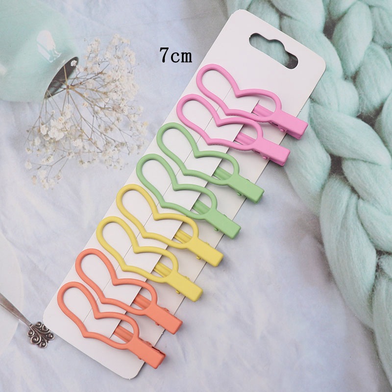 8 unids/set de pinzas para el cabello cuadradas ovaladas de estrella esmerilada Vintage para mujeres y niñas, horquillas de aleación encantadoras para adultos, pasadores dulces, accesorios para el cabello: Amarillo claro