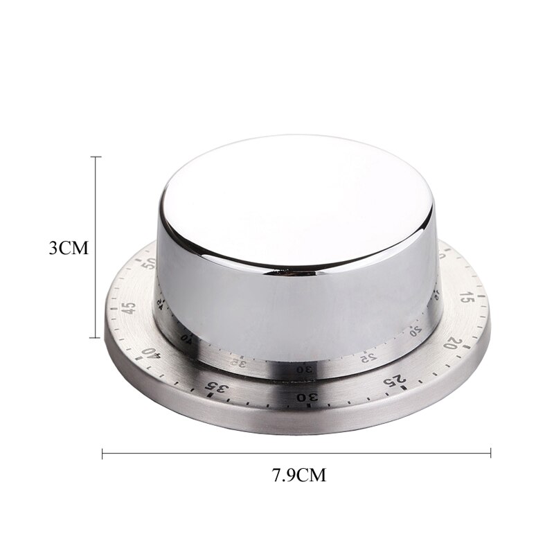 Stainless Steel Kitchen Timer with Magnetic Base Manual Mechanical Cooking Timer Countdown Cooking Tools Kitchen Gadgets