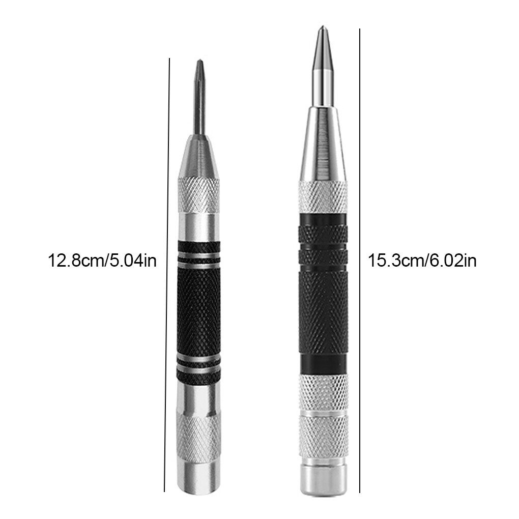 Automatic Center Punch Locator Center Punch Pin Steel Spring Window Breaker Non-slip Portable Woodworking Puncher Hand Tools