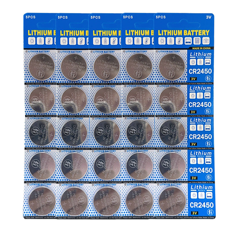 3V CR2450 Watch Buttom Battery KCR2450 5029LC LM2450 DL2450 ECR2450 BR2450 CR 2450 3V 600mAh Lithium Coin Cell Batteries: green