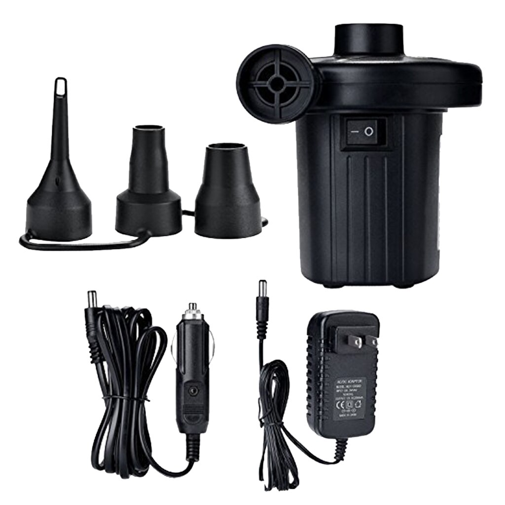 DC 12V/ AC 110V MAINS ELECTRIC AIR INFLATOR AIRBED CAMPING PUMP / DEFLATOR