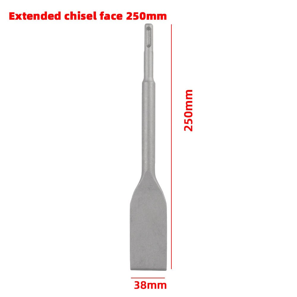 1PC SDS PLUS l Round Shank tile Shovel Electric Hammer Chise Wall Concrete Impact Drill Elbow Widening Drill bit: 38X250 Extra