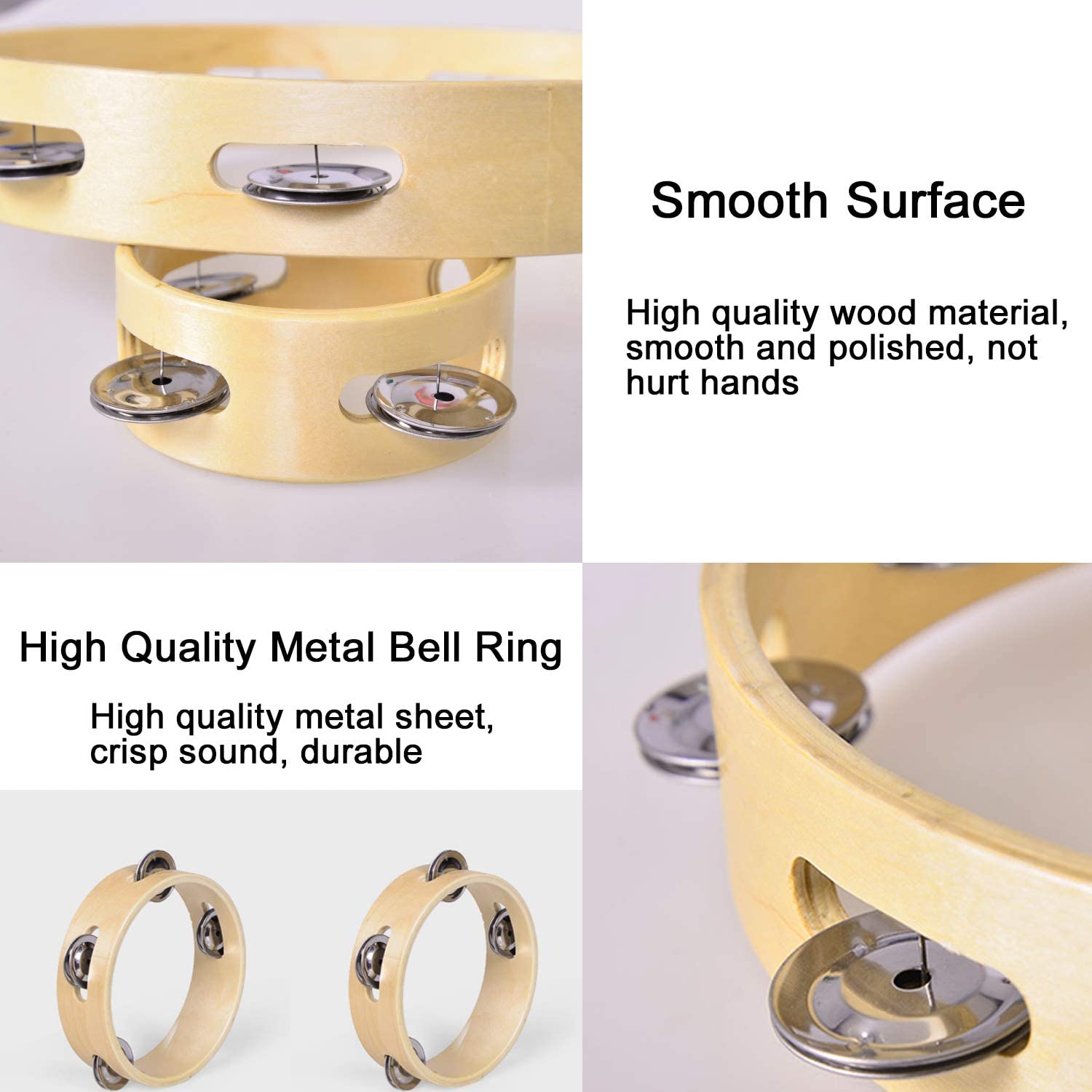 2 paczka bębenek baskijski drewniane ręczny bębenek baskijski z brzęk dzwony 6 cali średnicy