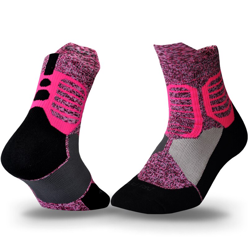 Brothock basketball socken strümpfe professionelle elite engen training handtuch dicken schweiß-saugfähigen sport socken männliche strümpfe: Gray Pink