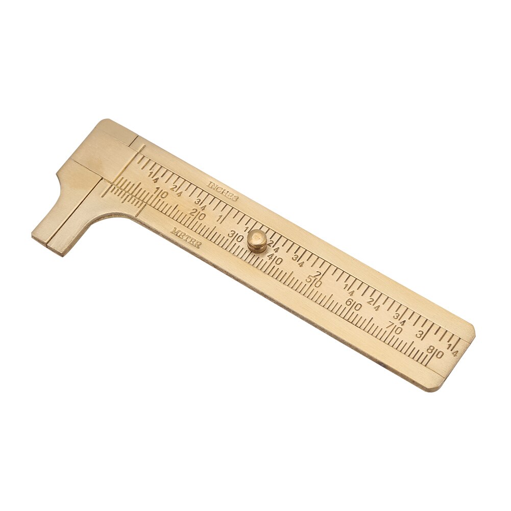 Brass Sliding Gauge Vernier Caliper Ruler Measuring Tool Double Scales Mm/Inch