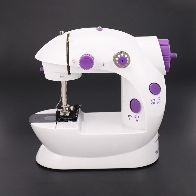 -Eu Plug Mini Electric Handheld Sewing Machine Dual Speed Adjustment With Light Foot AC220V Double Threads Pedal Sewing Machi