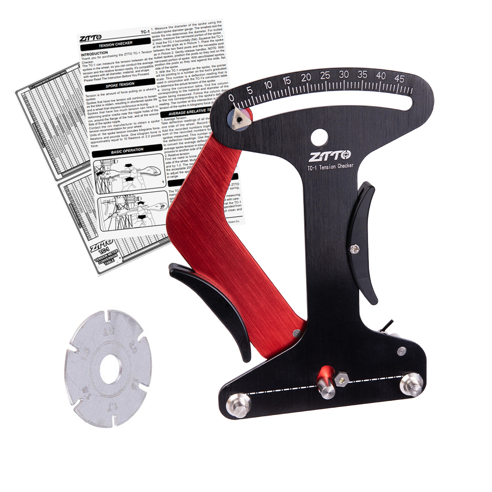ZTTO – compteur de Tension de rayon de vélo, vérificateur de force de rayon de roue, rayons ronds Aero, indicateur précis TooI inclus, manuel TM-1 vtt: TC1 Bk