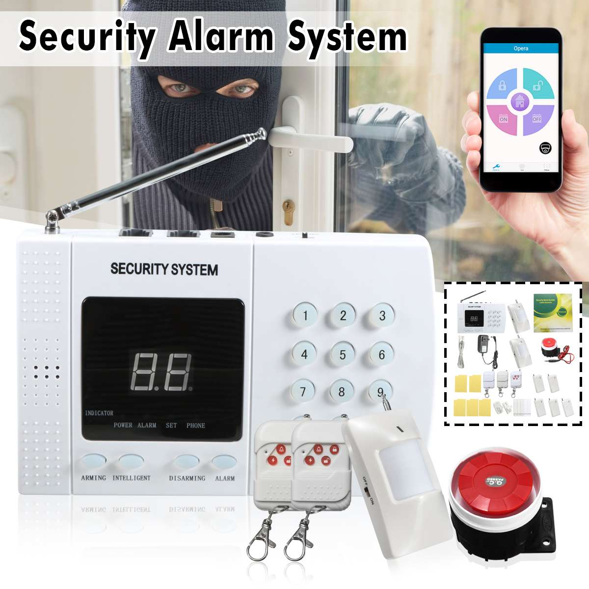 Home Security Wireless Door Sensor LCD Notification Alert security alarm support Alexa Google Home Alert Sensor Kit 20PCS/Sets