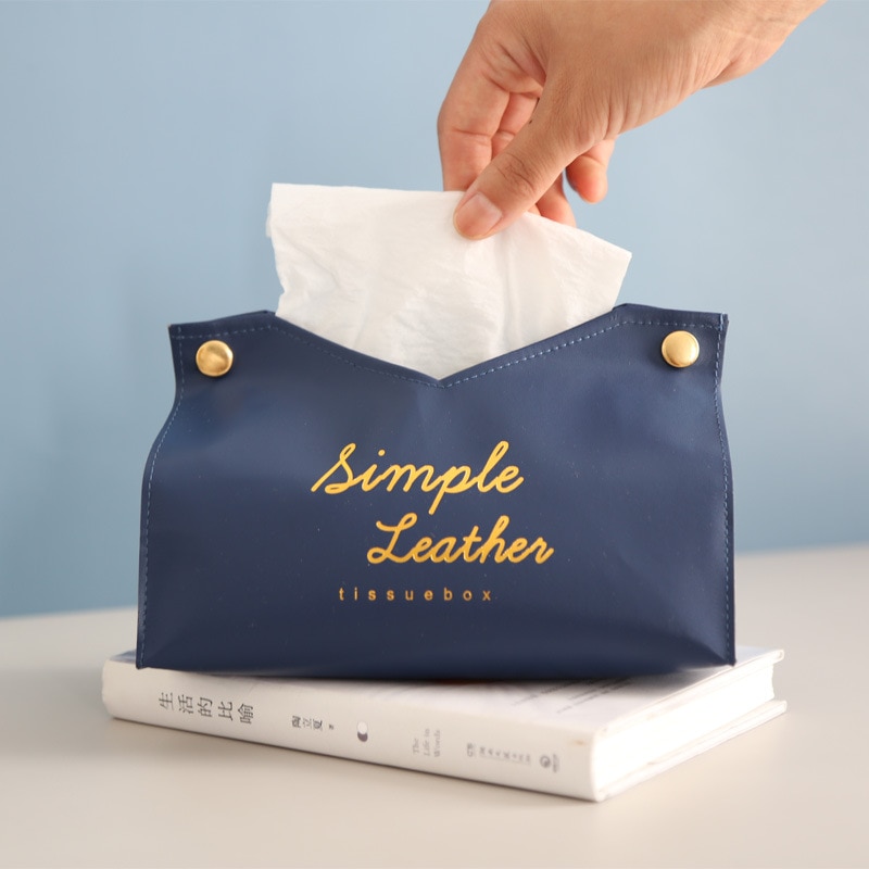 Caja de pañuelos de cuero PU, contenedor de pañuelos para coche, caja de bombeo, soporte para servilletas, caja de almacenamiento, servilletas, decoración para el hogar y la sala de estar