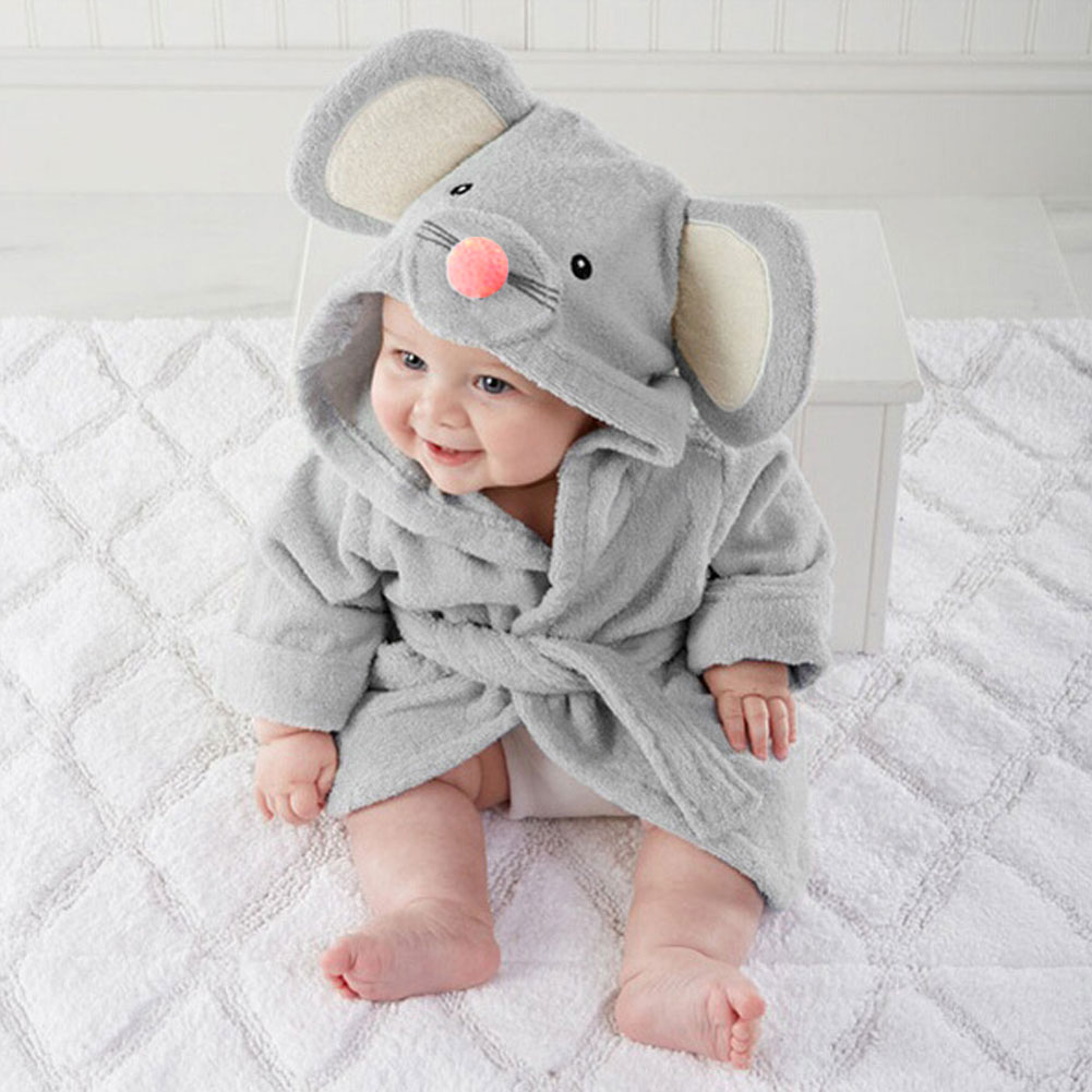 Cute Toddler Kids Girl Boy Bath Robe Sleepwear Soft Cartoon Pajamas Nightwear: Default Title