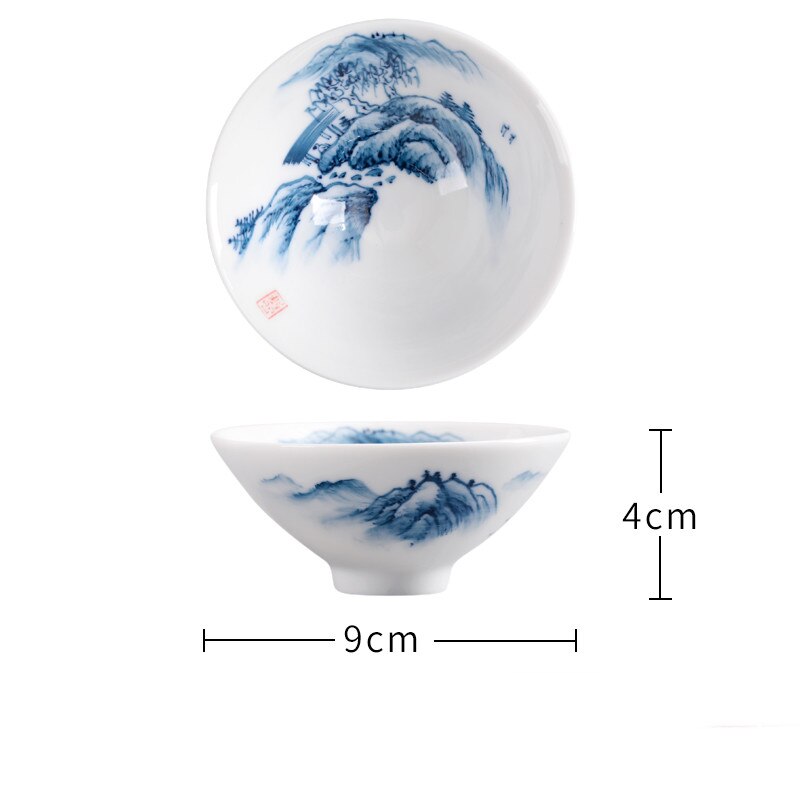 2 Teile/satz Chinesische Hand Bemalt Keramik Teetasse Haushalt Meister Tee Schüssel Einzigen Tasse Getränk Handgemachte Tee-einstellen Kegel Teetassen: N