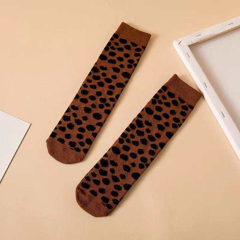 Children Retro Socks Baby Boys Girls Leopard Stripe Knees High Sock Unisex Clothes Spring Autumn Warm Stuff for Kid Infant: 4