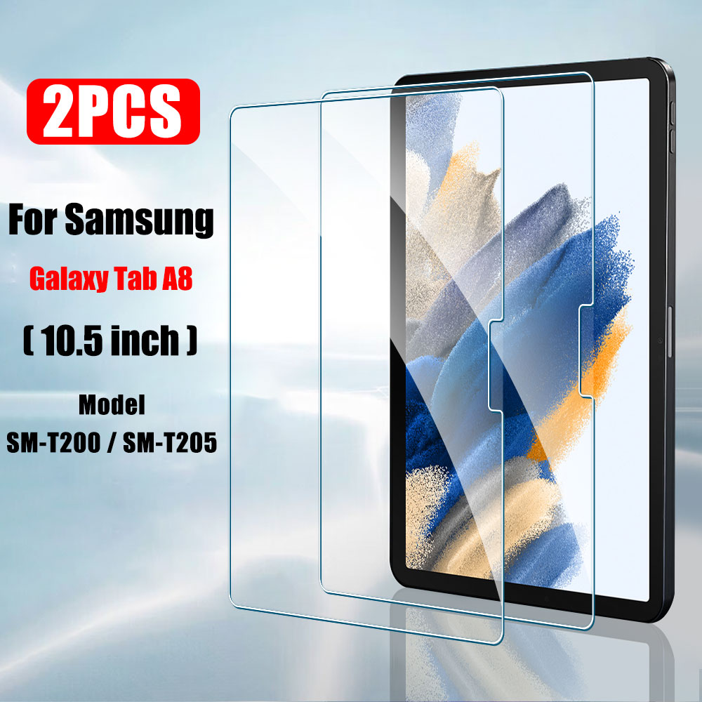 Protector de pantalla de vidrio templado para Samsung Galaxy Tab S6 Lite, S7 Fe Plus, S8 Ultra, A7 Lite, A8, S4, S5e, 2 unidades: Azul
