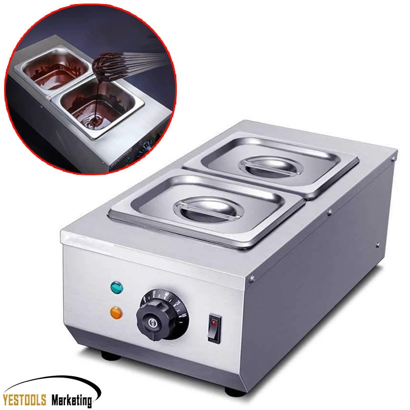 Chocolate melting pots commercial double chocolate dipping melting machine cylinder electric warmer melter 2 Lattices