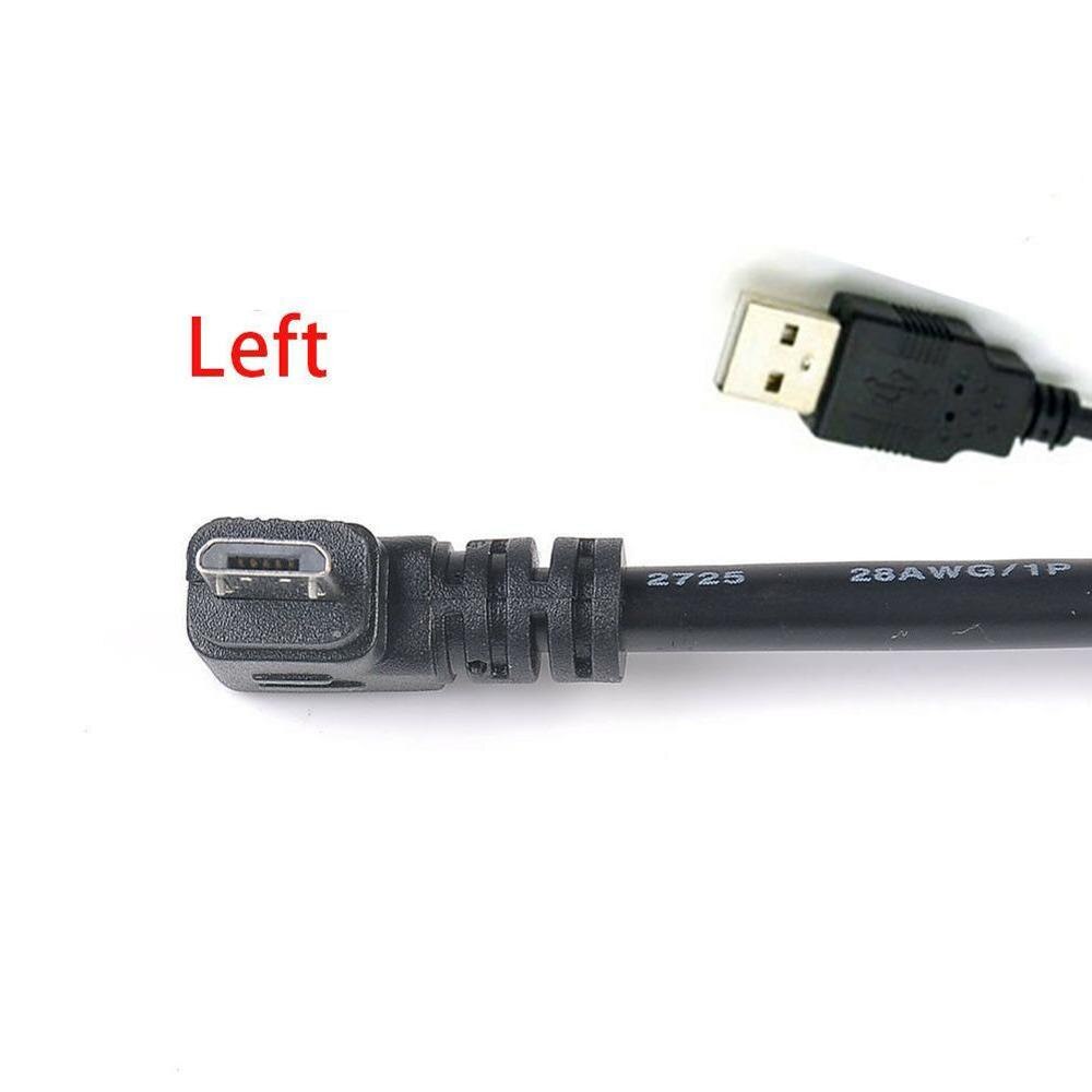 Usb 2.0 Lader Kabel Naar Micro Usb Male 90 Graden Rechts & Links & Up & Down Schuine Data Opladen kabel: Bend to left