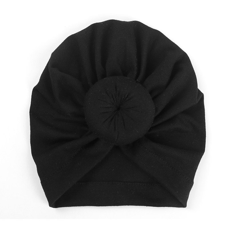 Gorro de algodón con lazo para bebé, gorro para niña, turbante para niño pequeño: style1 black 1-2Y