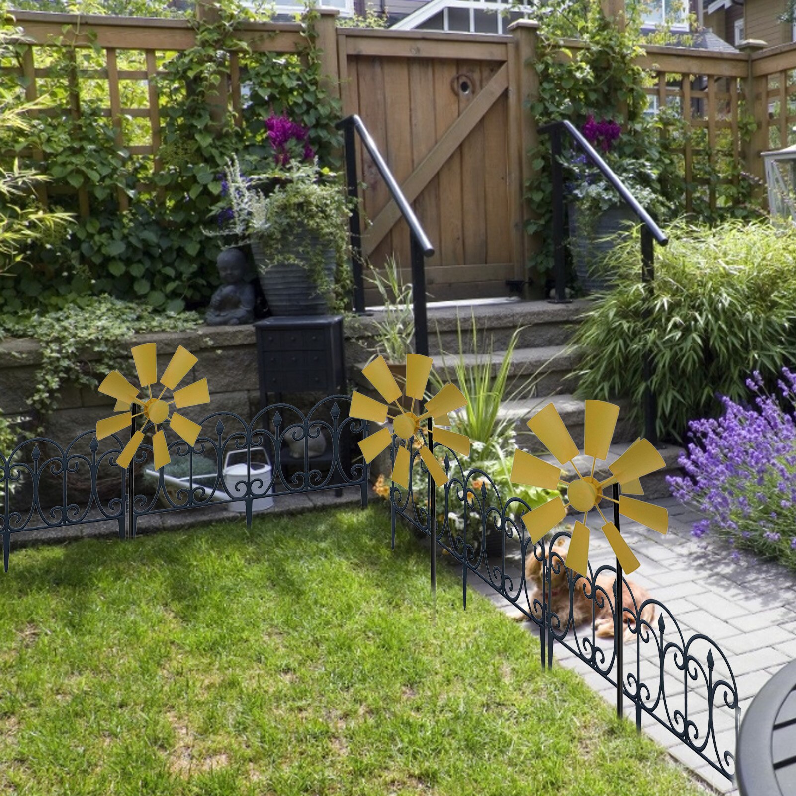 Iron Windmill Yard Winnower Garden Ornament for Outdoors Yard & Garden Decor