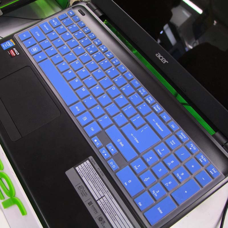 Til acer aspire  e1 522 570 532 5830 5755 v3 e5 511 571g 551g 572g 15.6 tommer bærbar notebook-tastaturdæksel beskyttende film: Blå