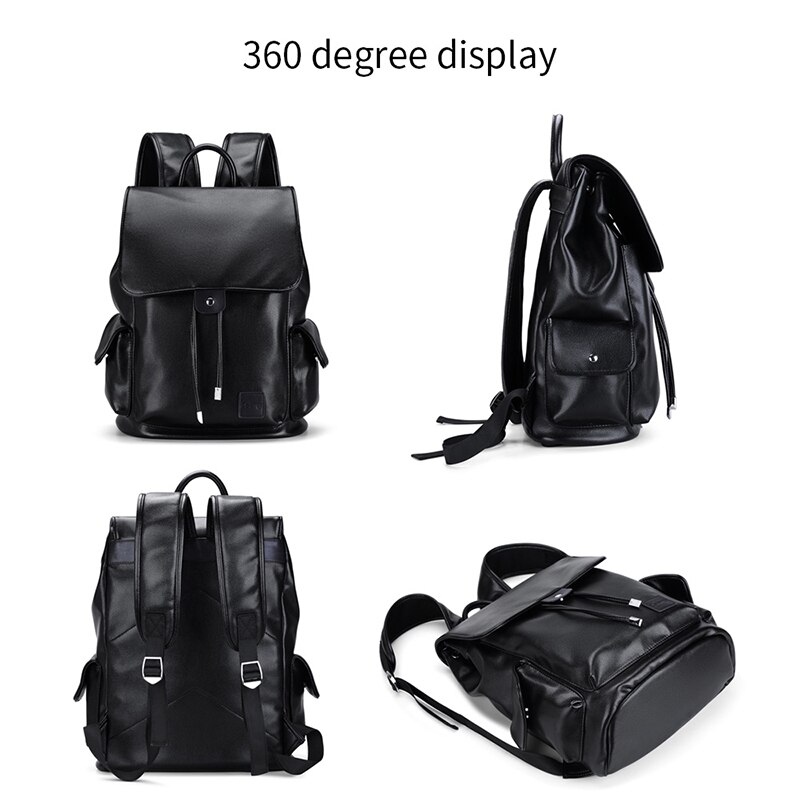 LIELANG Rucksäcke Männer Leder Rucksack Für Männlichen Doppel Schulter Reisetaschen für Jugendliche USB Ladung Wasserdichte Rucksack männer