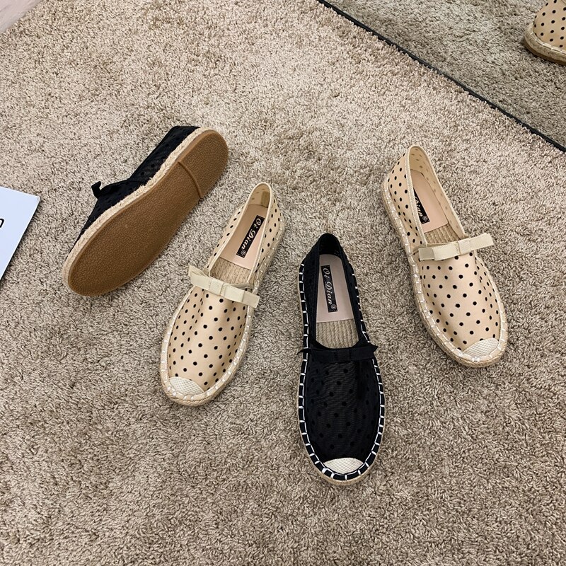 MIYEDA-zapatos informales para mujer, zapatillas náuticas de lunares sin cordones, transpirables, suaves, combinan con todo, planos y poco profundos para mujer