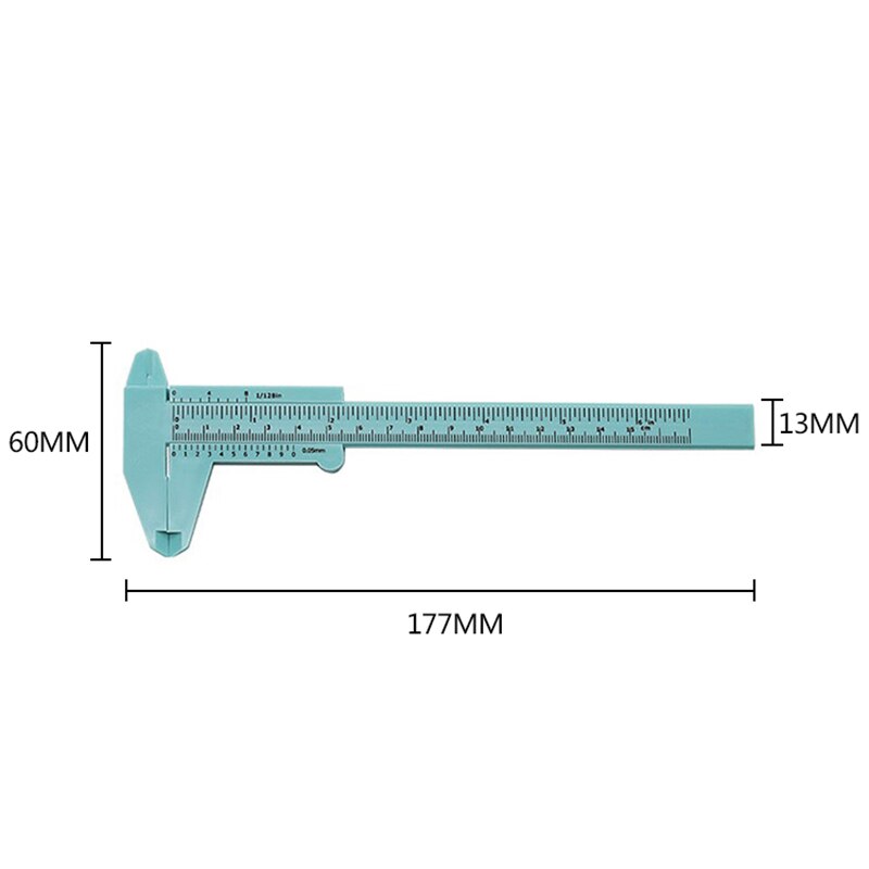 Mini lineal gør-det-selv-model fremstilling 1 stk 150mm mini-plastik nornemåler skydemåler værktøj lineal mikrometer elev: Grøn 0-150mm