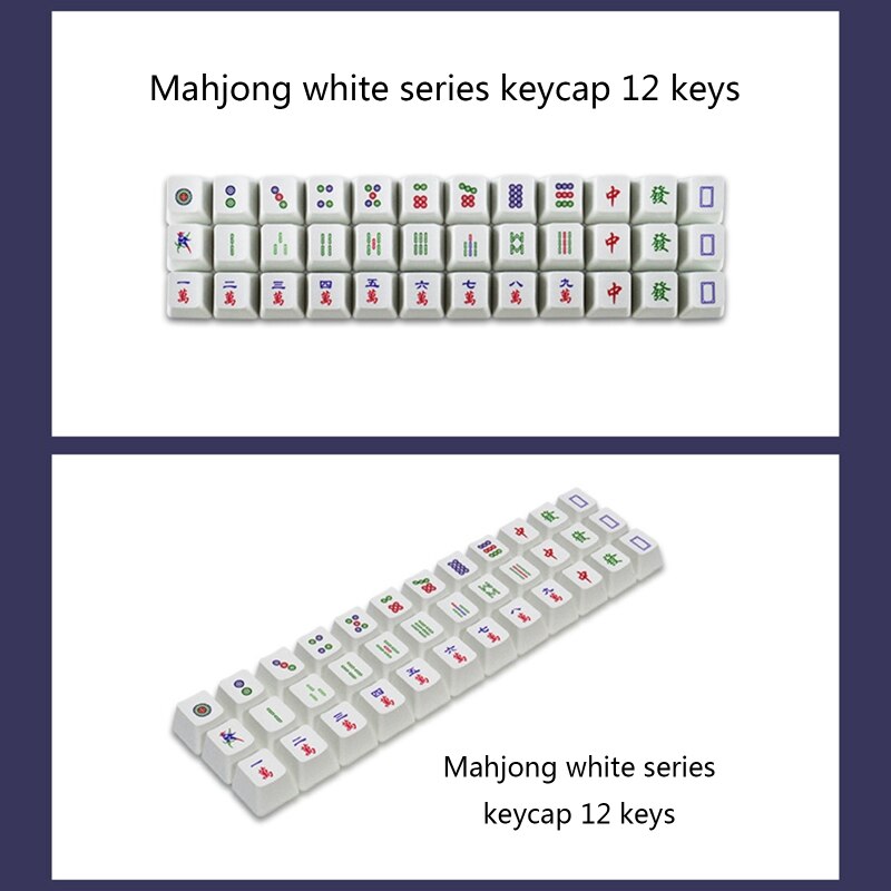 12 Keys PBT Keycaps Dye Sublimation Chinese Mahjong OEM for cherry/Kailh/Gateron MX Switches Mechanical Gaming Keyboard