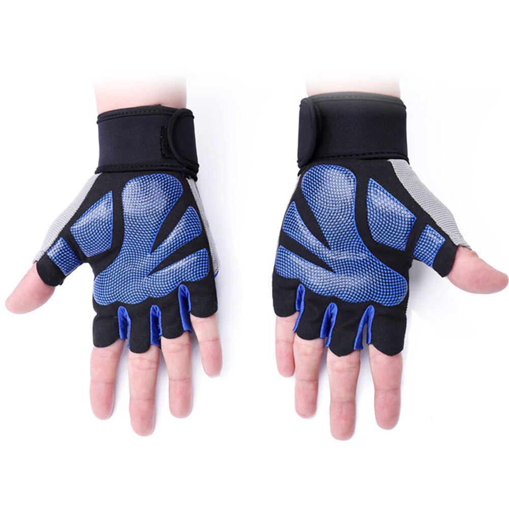 Halvfinger treningsstøtte sport anti-skli håndleddspakning menn kvinner utendørs hansker vektløfting unisex treningsstudio pustende ridning
