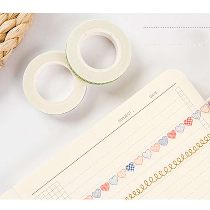 Washi Tape 10 m * 7mm Liefde En Bladeren Plant Scrapebooking Diy Stickers Decoratieve Afplakband Voor Verjaardagsfeestje decoratie