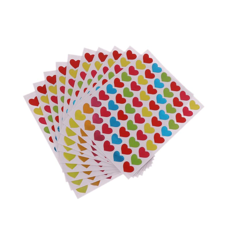 10 Sheets Heart Stickers Love Decorative Sticker Kids Envelopes Cards Craft Scrapbooking Party Favors Prize Class Rewards: 5