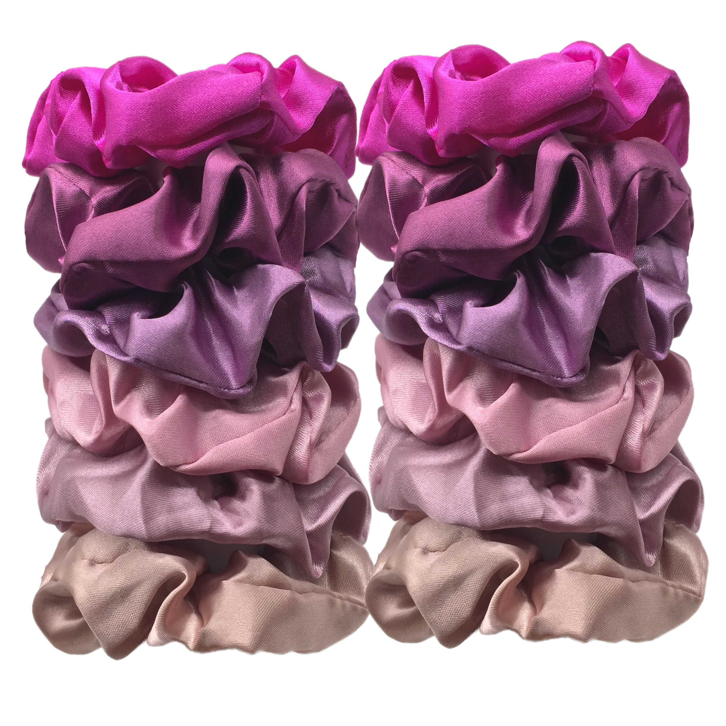 12PCS Soft Satin Colorful Intestine Hair Band Hair Accessories hair scrunchies Headwear For Ponytail Cute Causal Women: Red