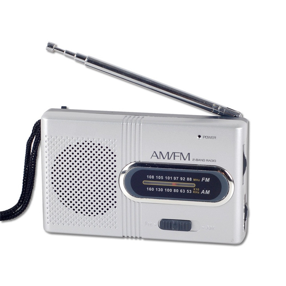Hiperdea trådløse radio mini bærbar lomme am / fm teleskopantennen batteridrevne radiomodtager apr 19: Default Title