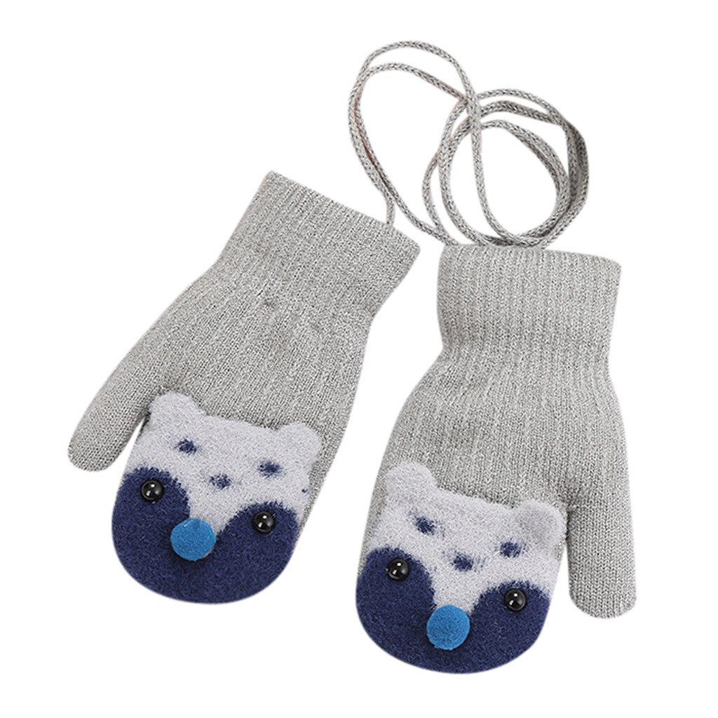 Winter Handschoenen Vos Kinderen Kids Jongens Meisjes Winter Leuke Cartoon Dier Warme Gebreide Handschoenen Winddicht Guantes Для Новорожденных