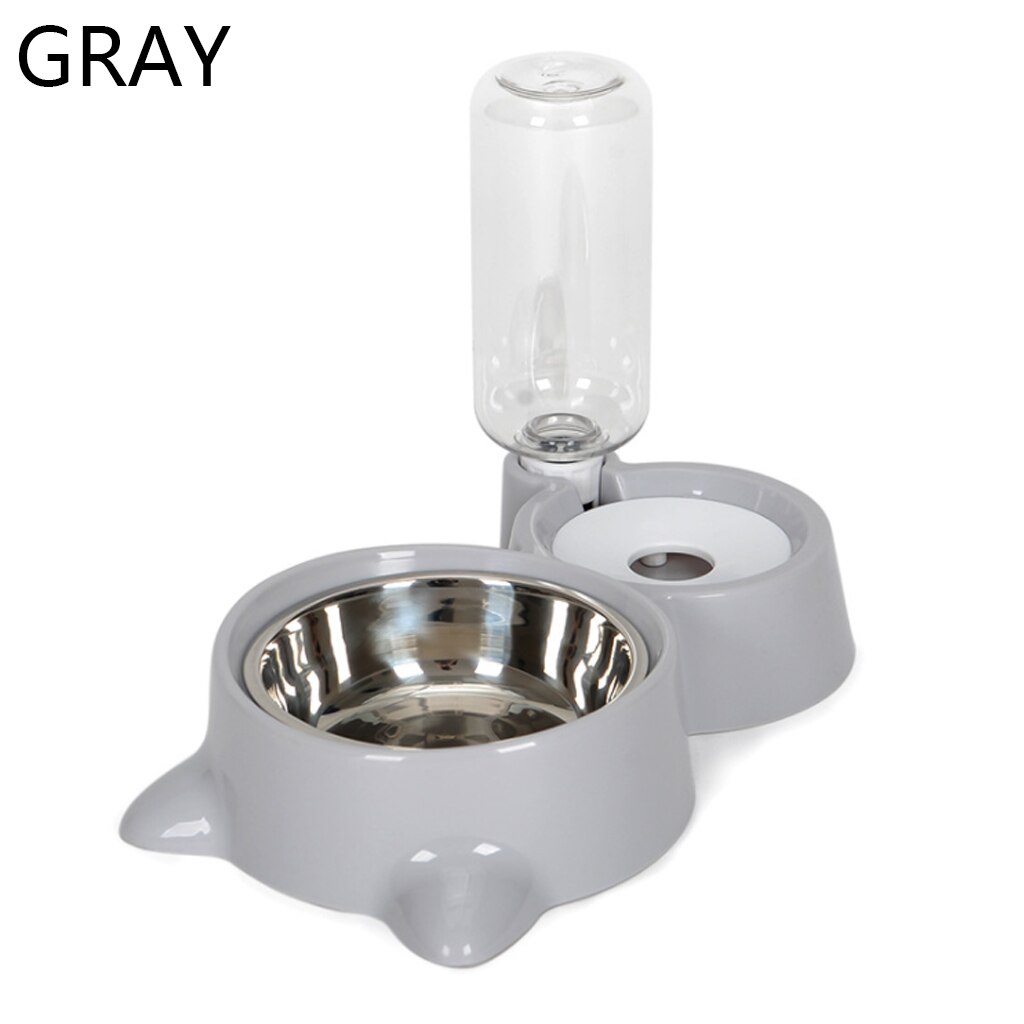 Bubble Pet Bowls Food Automatic Feeder Fountain Water Drinking Two Large Bowl Feeding Container for Dog Kitten Cat Supplies: B3