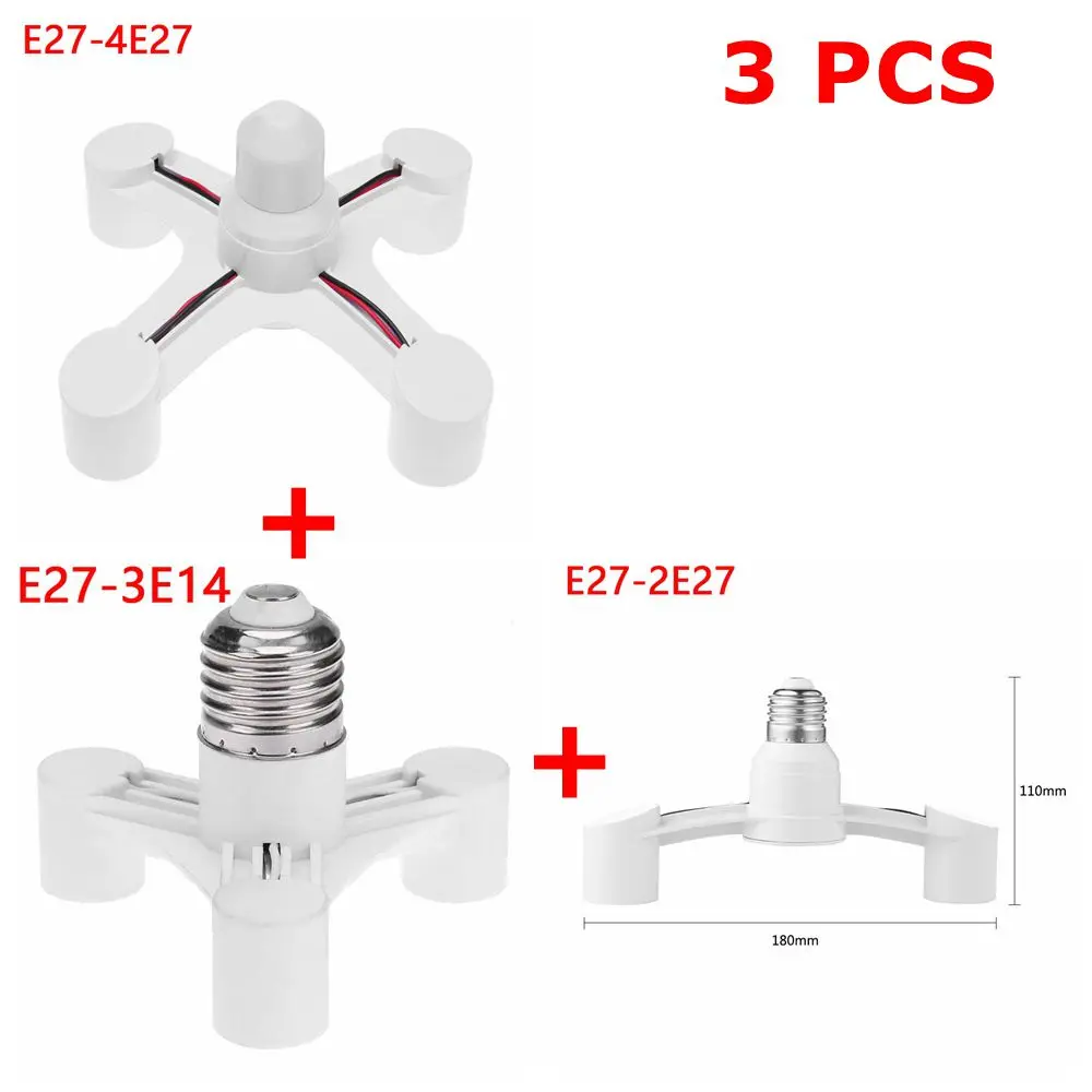E27 led-sokkelpæresokkel  e27 -sokkel  e27 to- pæresokkeladapter for 2/3/4/5/6 -pære, splitterkonverter, skrue-induksjonslampeholder: Brun