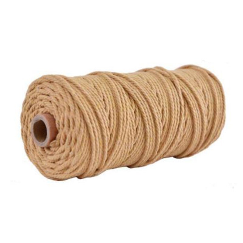 Pure Natural Cotton Rope Color Craft Lace Yarn Rope 100 Meters: Coffee