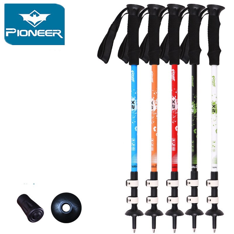 Ultra-light Trekking Ski Pole Walking Stick Adjustable Telescopic Hiking Alpenstock Carbon Fiber Climbing Skiing Cane