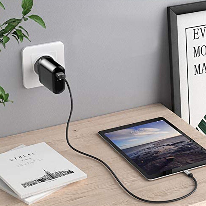 thumbnail image 2 of EleFlorida 3-Port USB Fast Wall Charger – 18W (5V/9V/12V, 5A Total) – Quick Charge For Android, Samsung, IPhone – Black 2 of 5