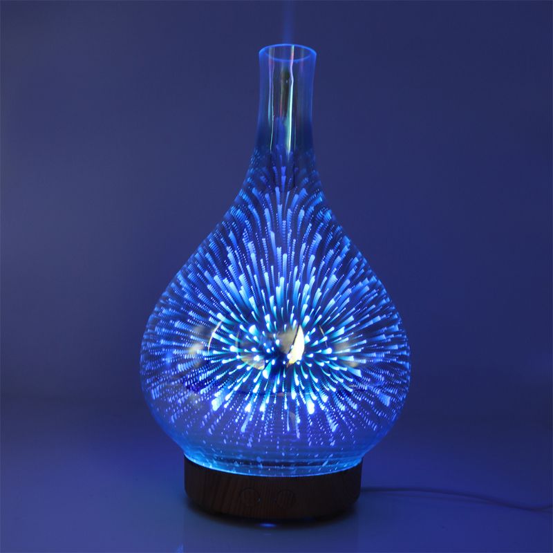 Essential Oil Diffuser Aromatherapy Diffusers for Therapeutic Oils - Ultrasonic 3D Glass Vase Cover & LED Light Display Oct.25