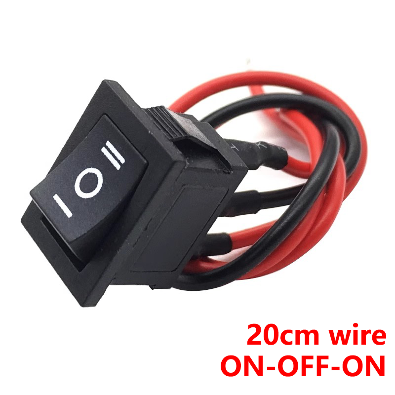 5 pezzi mini interruttore a bilanciere 12 volt in poi spento interruttore a levetta con filo 6A/250V 10A/125V interruttori elettrici per applicazione fai da te: marrone